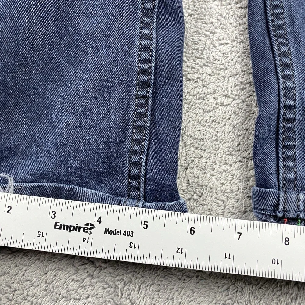 Levis Straight Leg Jeans Womens‎ W36x26 Navy Blu Dark Wash Mid Rise Cuffed